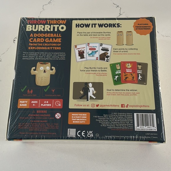 Exploding kittens Games Throw Throw Burrito Game Poshmark